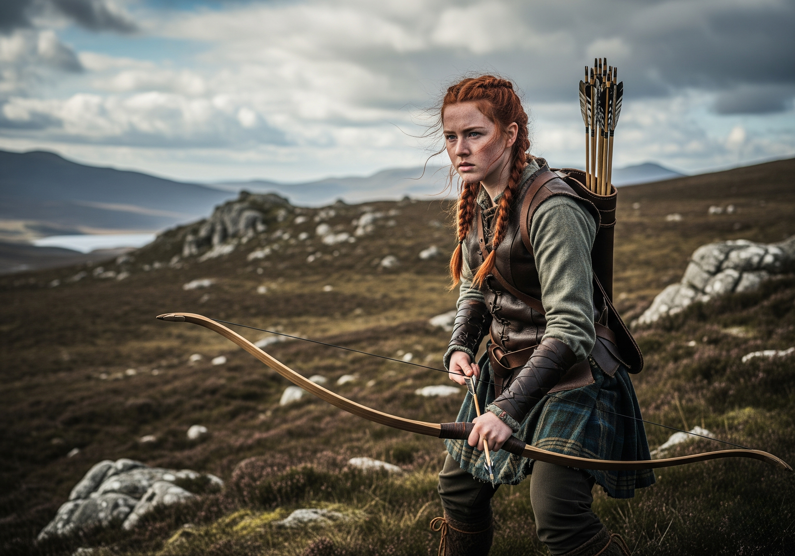 red head with bow and arrow 